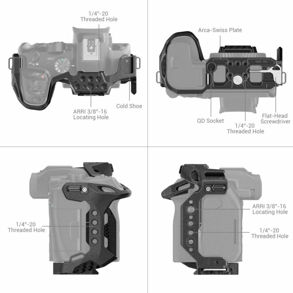 SmallRig 4003B Canon EOS R7 için Kara Mamba Kafesi