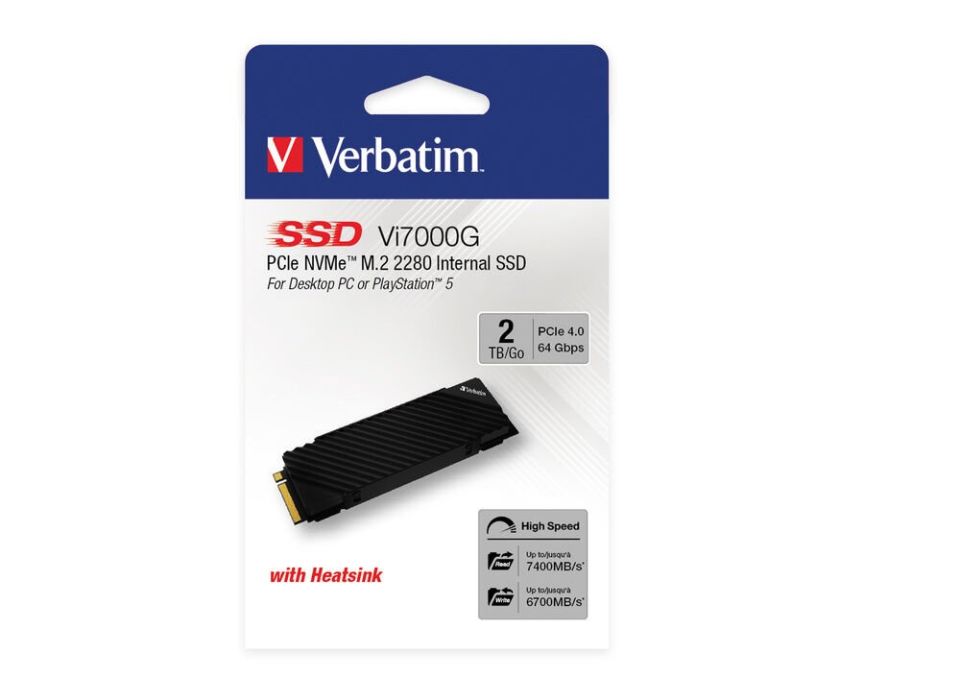 VERBATIM 49368 - 2TB VI7000G M.2 NVME PCIE GEN 4 SSD (Okuma 7400MB/sn. - Yazma 6700MB/sn.)