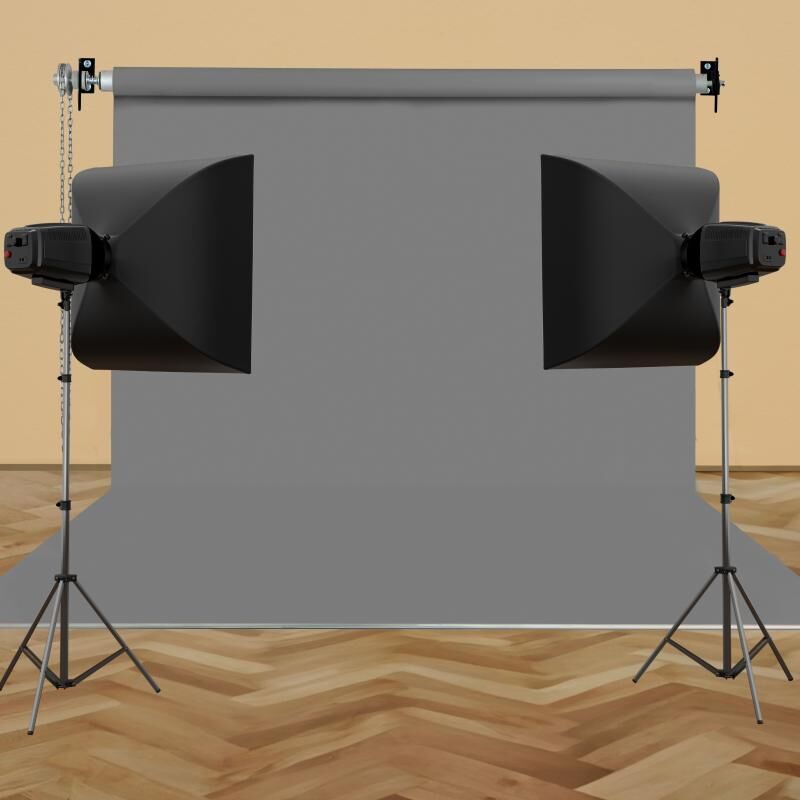 HS STÜDYO TEKNİK 270X580CM GRİ FON PERDE SETİ VE ASKISI