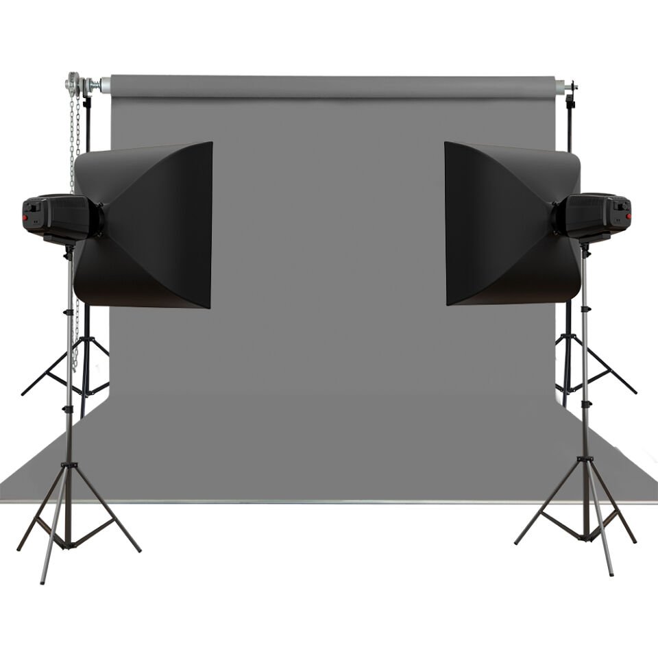 HS STÜDYO TEKNİK 270X580CM GRİ TAŞINABİLİR KUMAŞ FON PERDESİ
