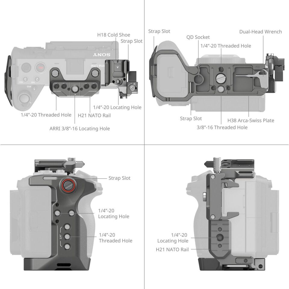 SmallRig 4770 Sony FX3 / FX3A / FX30  için  HawkLock Hızlı Çıkarma Kafes Kiti