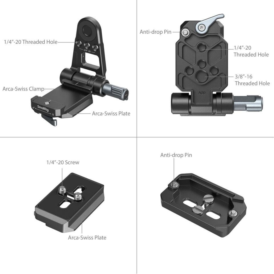 SmallRig 4696 NP-F Pil Adaptörü Montaj Plakası Kiti Aynasız Kameralar için