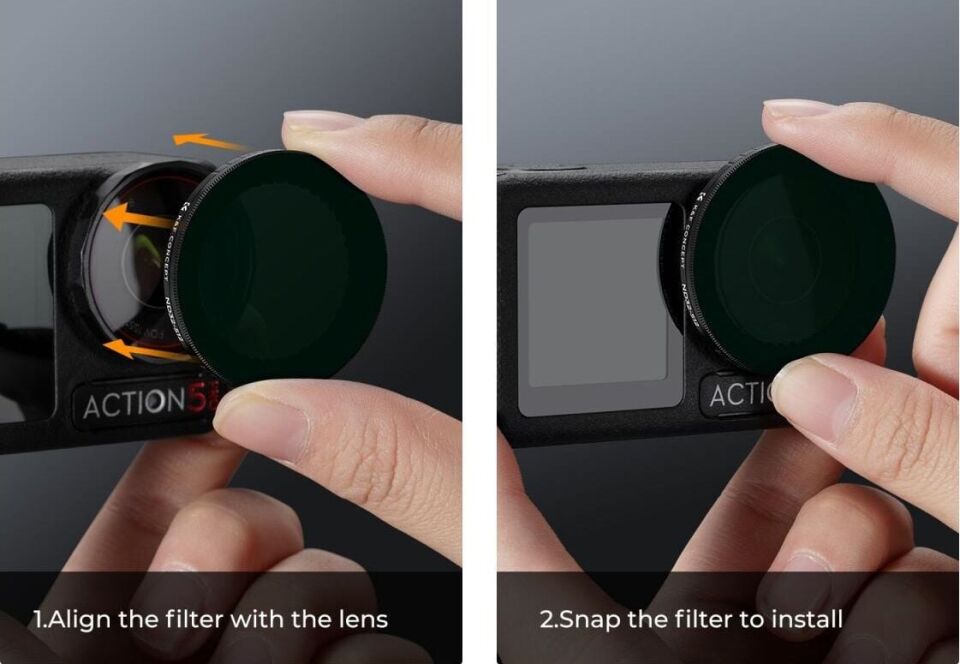K&F ND32-512  DJI Osmo Action 5 Pro/Osmo Action 4/Osmo Action 3 ile Uyumlu Değişken Filtre