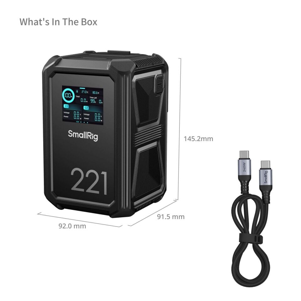 SmallRig 4985  X221 X-Touch Smart Üçlü Korumalı 1,5 m Düşmeye Dayanıklı, IP54 Su Geçirmez / Toz Geçirmez) V-Mount Batarya