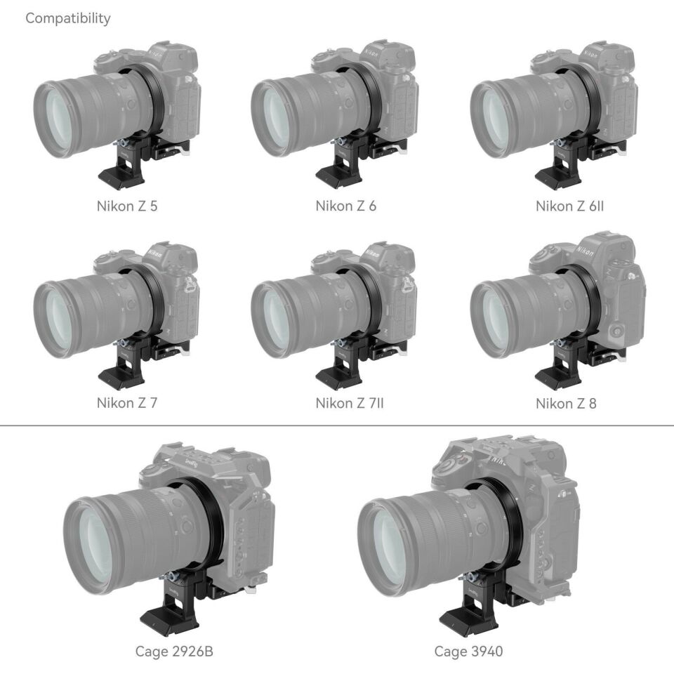 SmallRig 4306 Nikon'a Z Serisi İçin Döndürülebilir Yataydan Dikeye Montaj Plakası Kiti