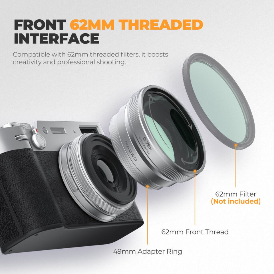 Freewell 2-in-1 Wide-Angle and Macro Lens for FUJIFILM X100 Series (Silver)