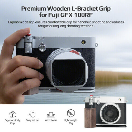 Freewell Wooden L-Bracket Grip for FUJIFILM GFX100RF (Silver)