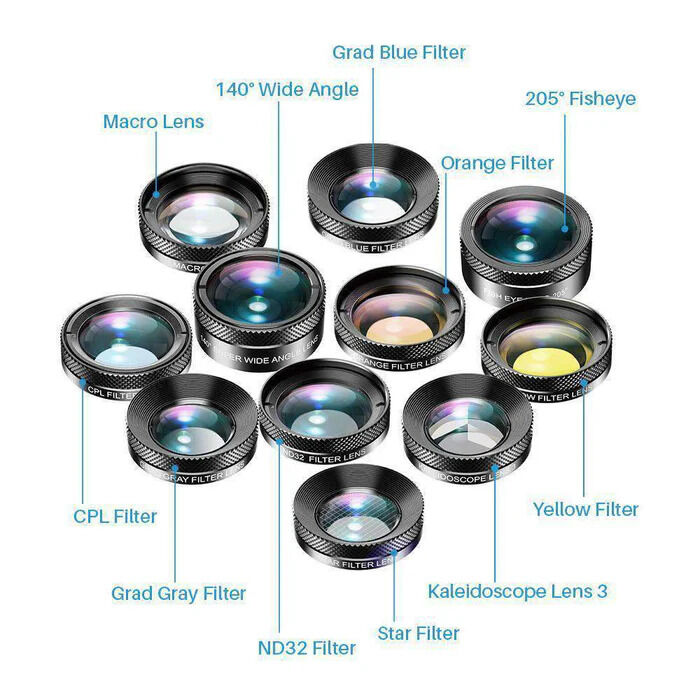 APEXEL 11'i 1 Arada Cep Telefonu  İphone & Android İçin Akıllı Telefon Lens Kiti
