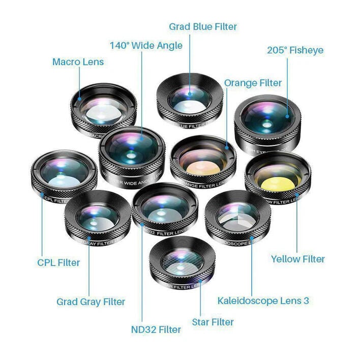 APEXEL 11'i 1 Arada Cep Telefonu  İphone & Android İçin Akıllı Telefon Lens Kiti