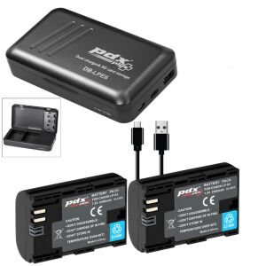Pdx ikili Canon Lp-E6 Batarya ve ikili USB Şarj Cihazı Kit