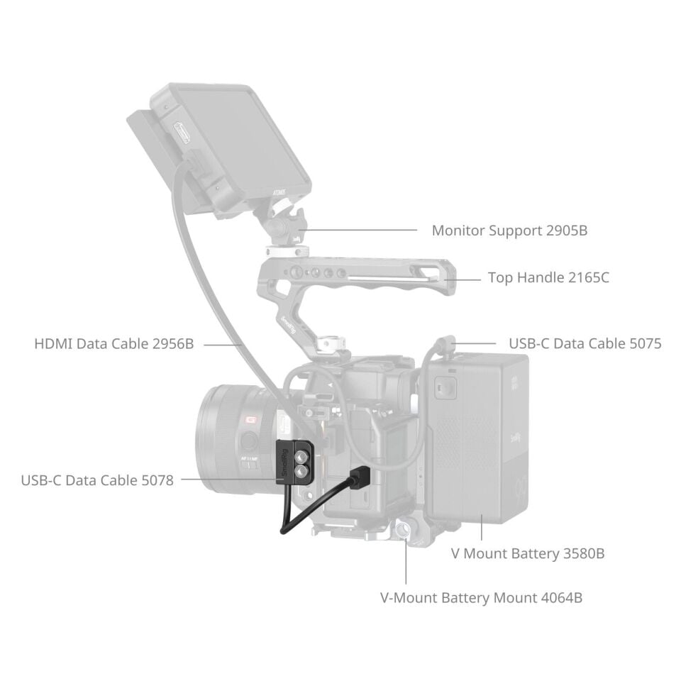 SmallRig 5078 USB-C Veri Kablosu (Erkek - Dişi)