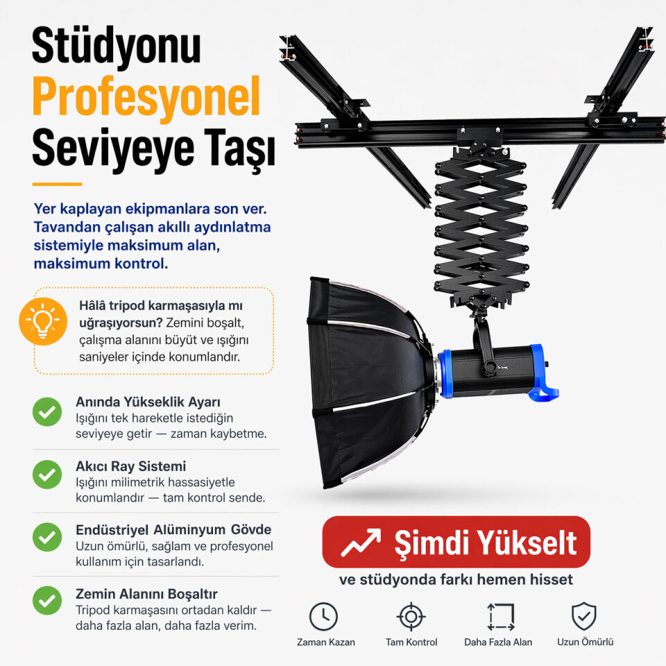 HS STÜDYO TEKNİK İKİLİ RAY SİSTEMİ SETİ