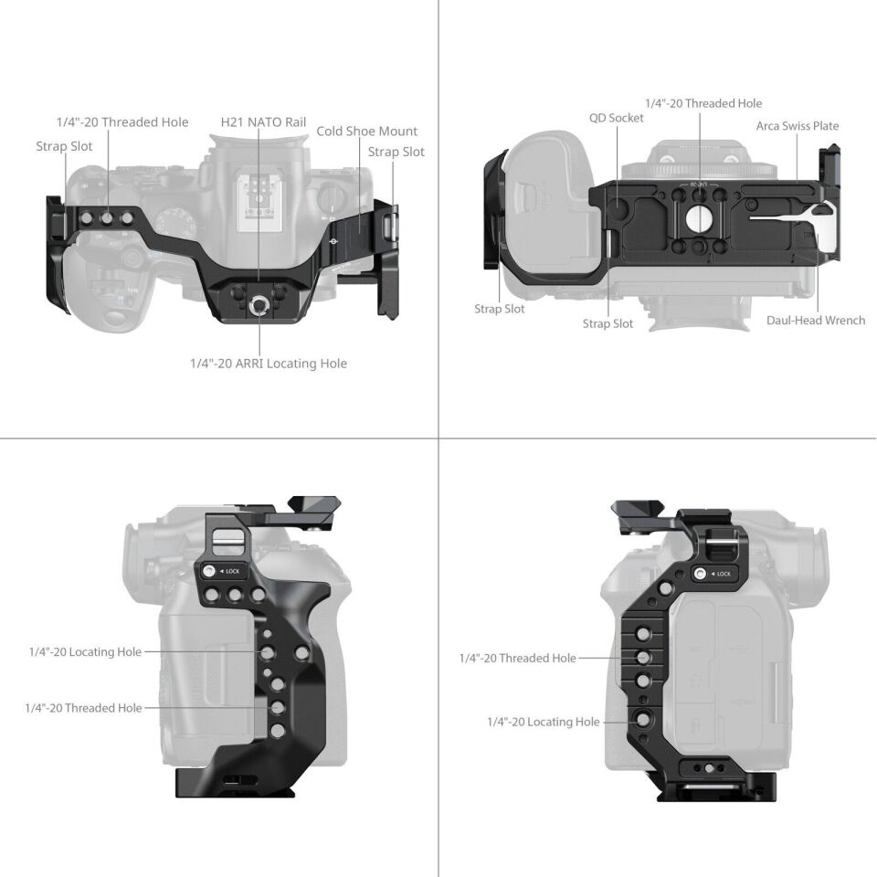 SmallRig 5954 ''HawkLock'' Hızlı Çıkarma  Canon EOS R6 Mark III / R6 Mark II için Kafes