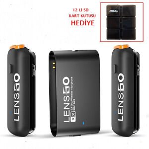 LENSGO 318C Mini İkili Kablosuz Yaka Mikrofonu