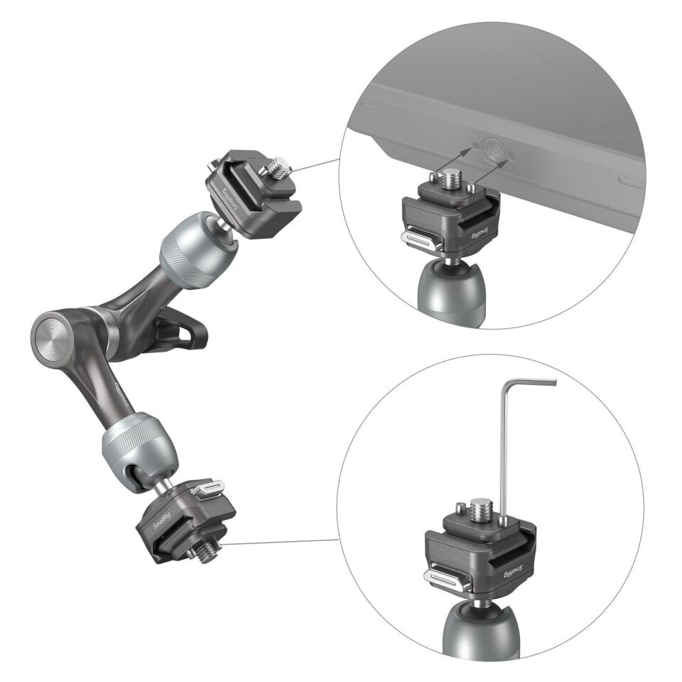 SmallRig 4490 HawkLock H21 Hızlı Çıkarma Rozet Sihirli Kol (7'')