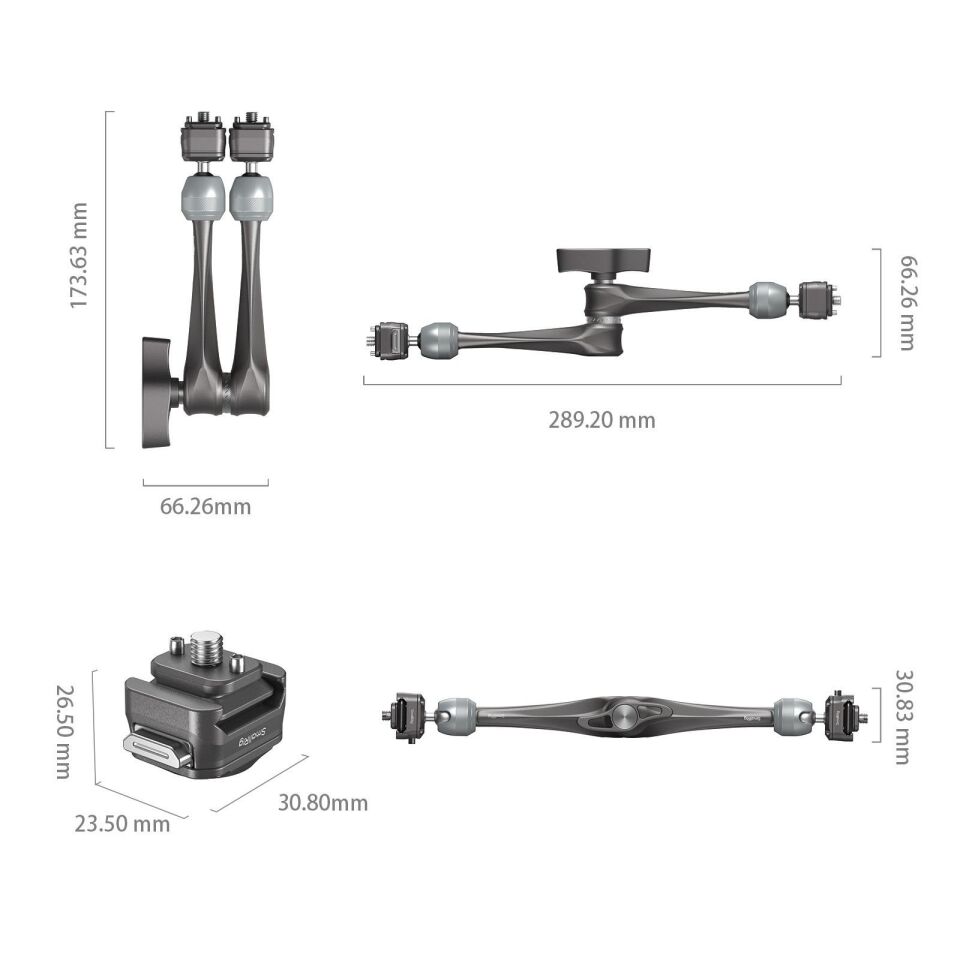SmallRig 4489 HawkLock H21 Hızlı Çıkarma Rozet Sihirli Kol (11'')