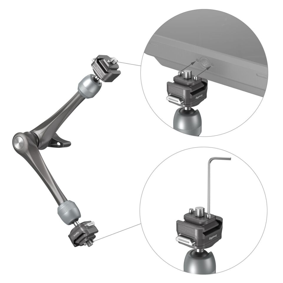 SmallRig 4489 HawkLock H21 Hızlı Çıkarma Rozet Sihirli Kol (11'')