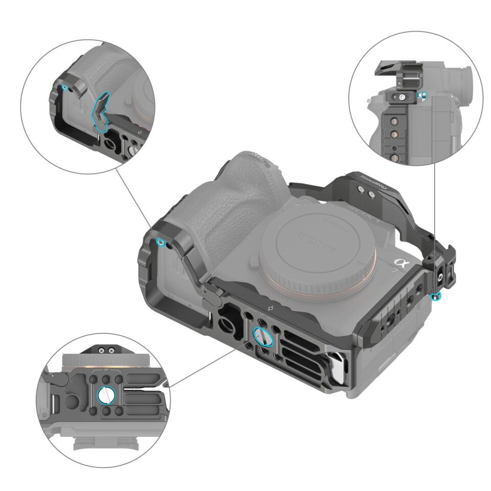SmallRig 4538 Sony  7R V / 7 IV / 7S III  için  HawkLock Hızlı Çıkarma Kafes Kiti