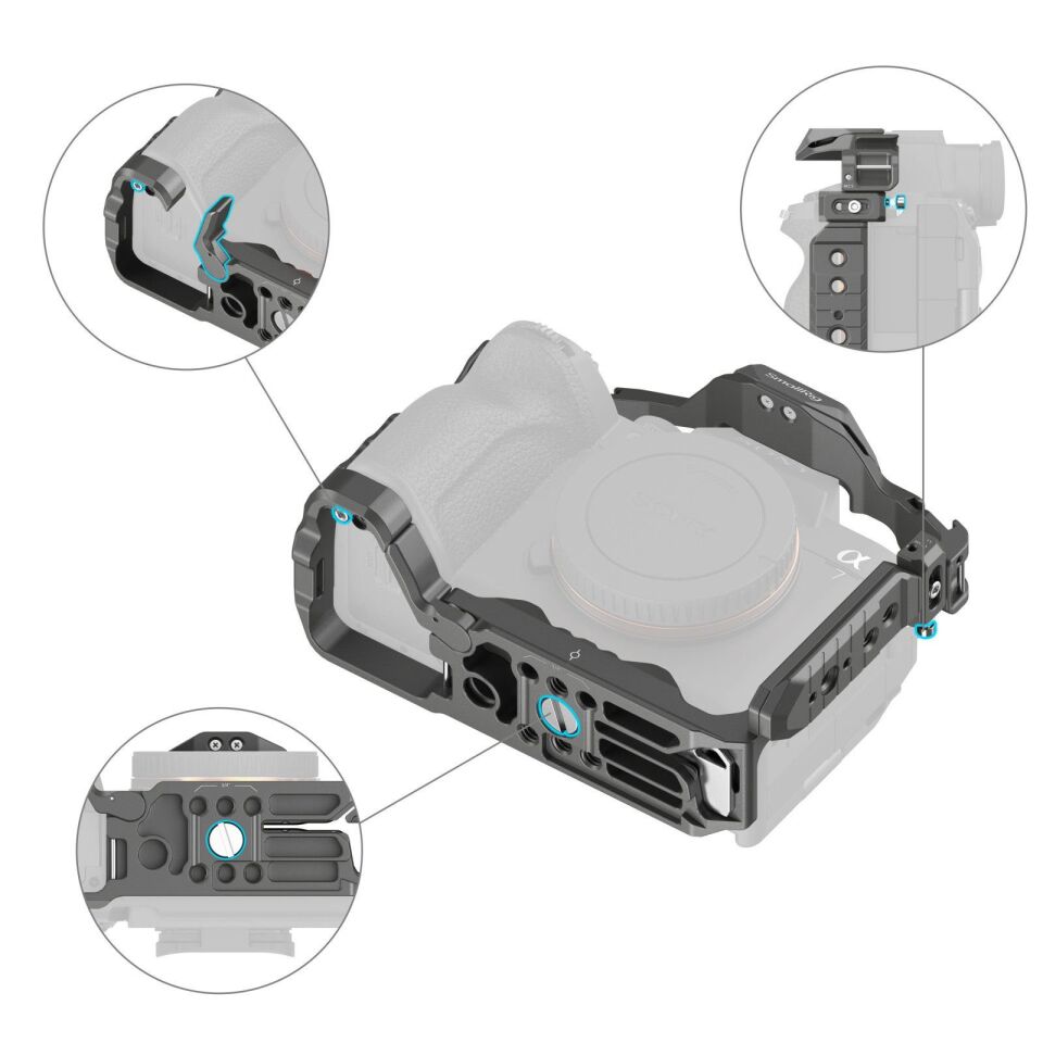SmallRig 4481 Sony  7R V /  7 IV /  7S III /  1 /  7R IV  için  HawkLock Hızlı Çıkarma Kafesi
