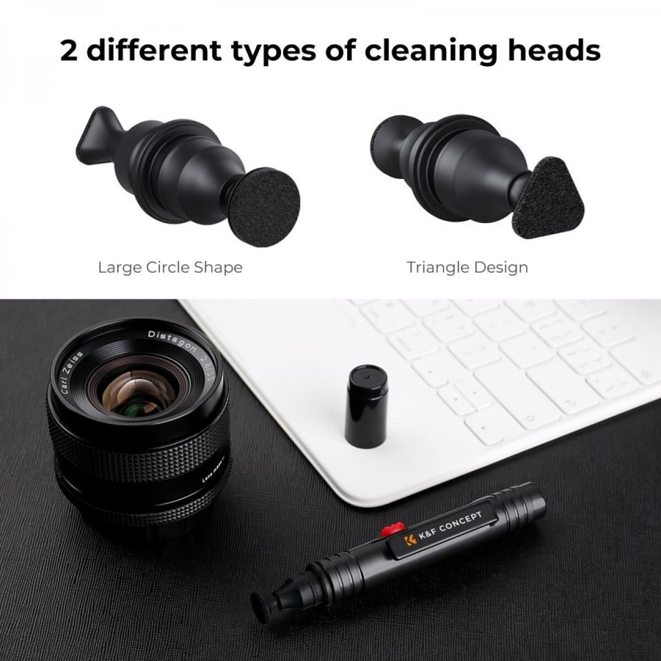 K&F Concept  KF1691 Çift Taraflı Karbon Başlık Lens Temizleme Kalemi