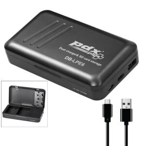 PDX Canon LP-E6 İkili USB Şarj ve SD Kart Kutusu