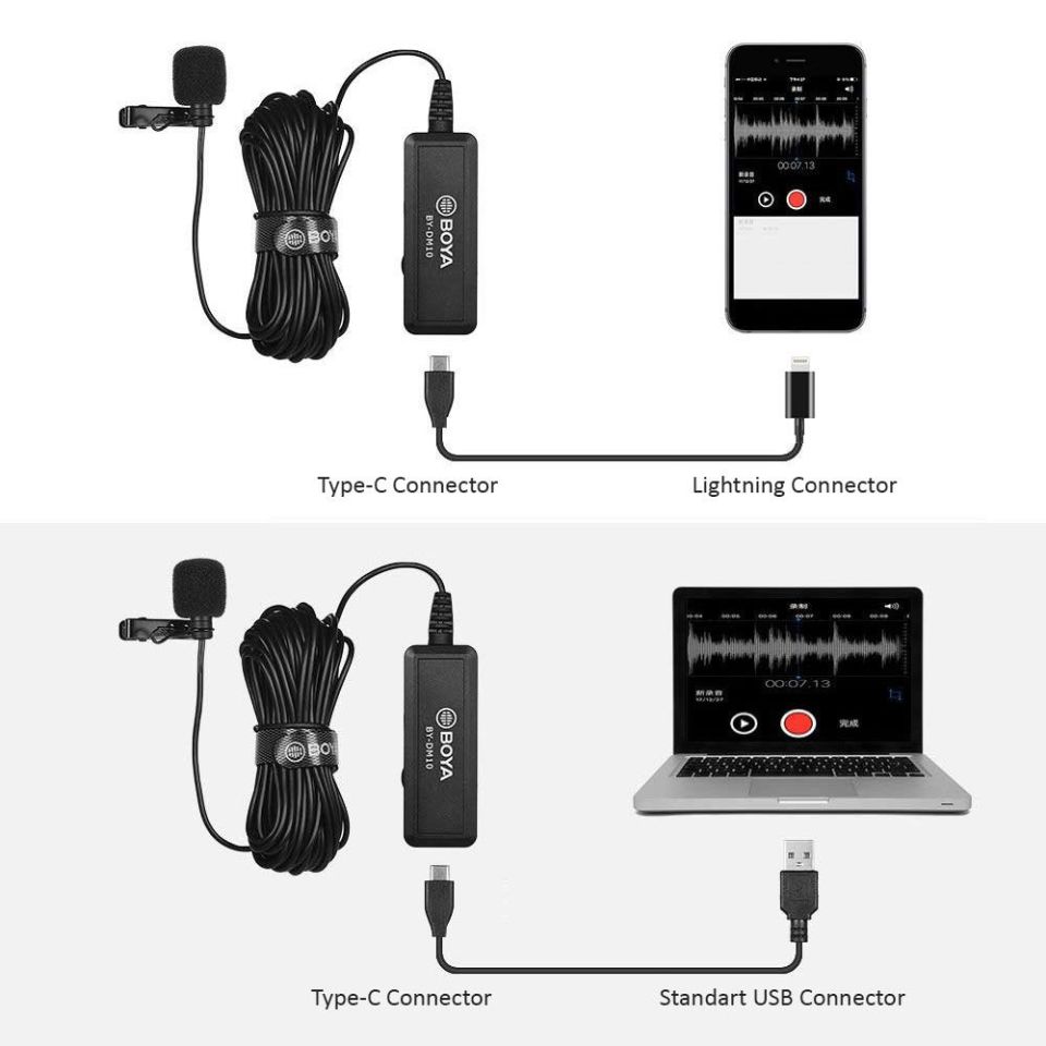 Boya BY-DM10 PC Iphone Telefon Yaka Mikrofonu