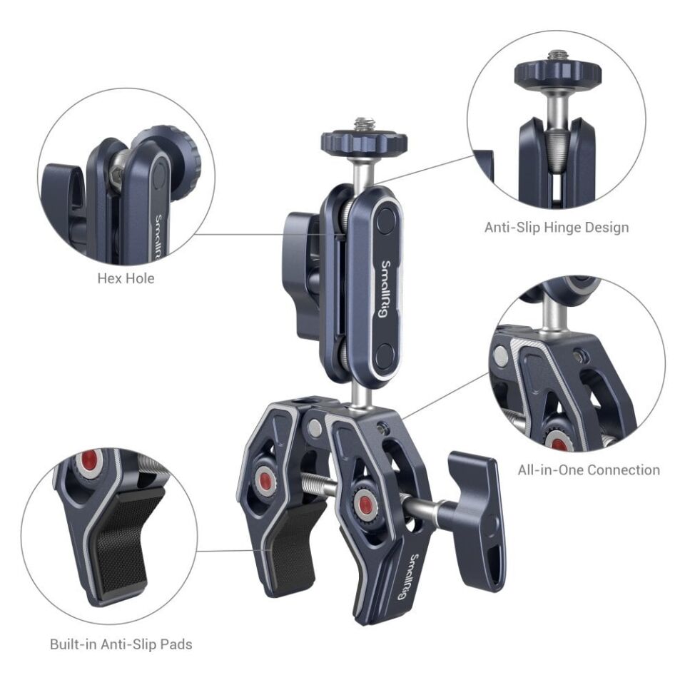 SmallRig 3757B Magic Arm ile Yengeç Şeklinde Kelepçe