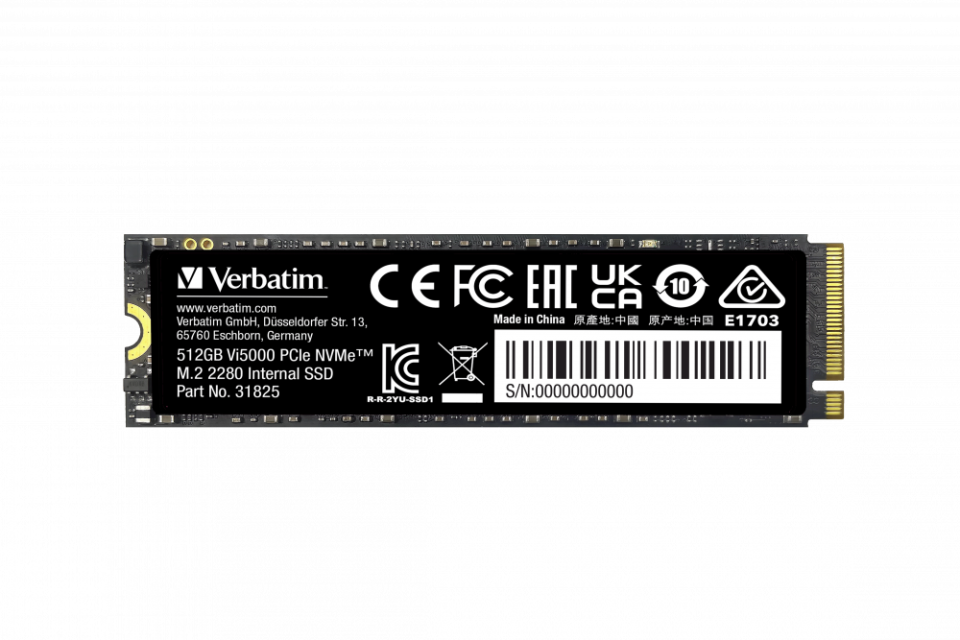 VERBATIM 31825 - VI 5000 PCIE4 NVME M.2 SSD 512GB