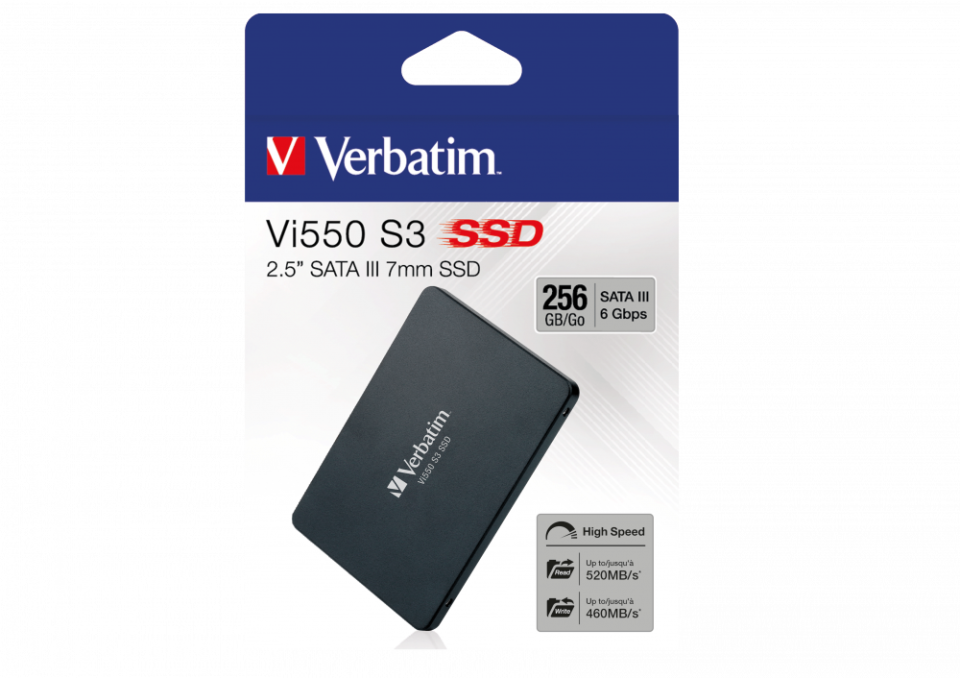 VERBATIM 49351 - 256GB VI550 S3 2.5'' SATA SSD (Okuma 550MB/sn. - Yazma 460MB/sn.)