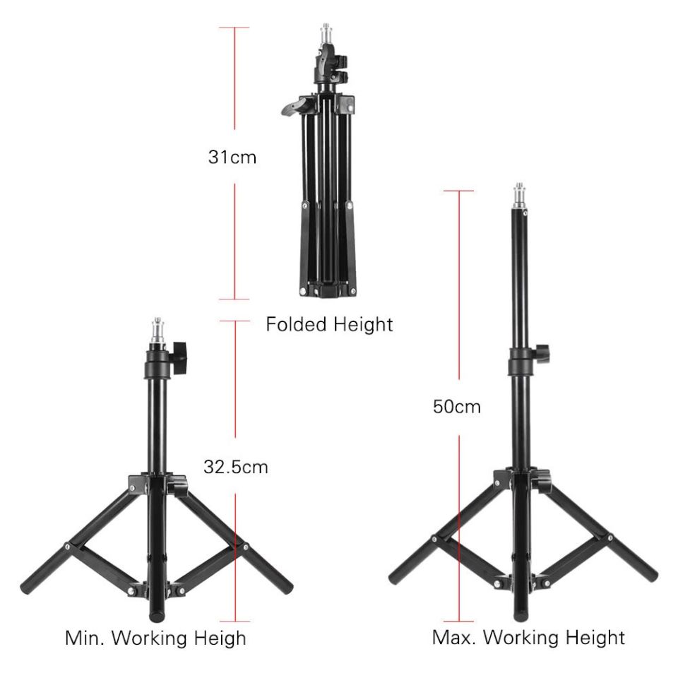Andoer  D4304 50cm Alüminyum Alaşımlı Mini Işık Standı