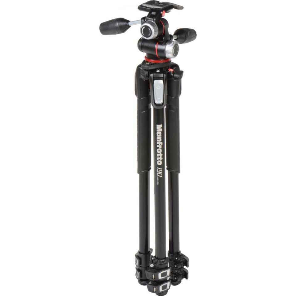Manfrotto MK190XPRO3-3W 3 Yönlü Pan / Tilt Kafalı Alüminyum Tripod