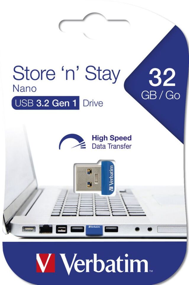 Verbatim 32 GB Store&Stay Usb-A 3.2 Nano Flash Bellek Mavi Renk-(98710)