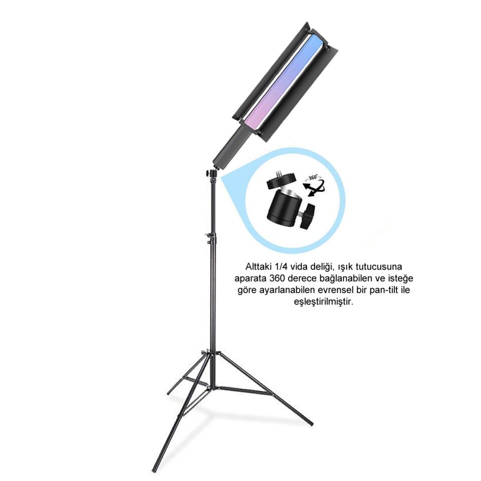 Gdx LP550 RGB Fotoğrafçılık ve Video için Renkli Işık Çubuğu Tekli Set