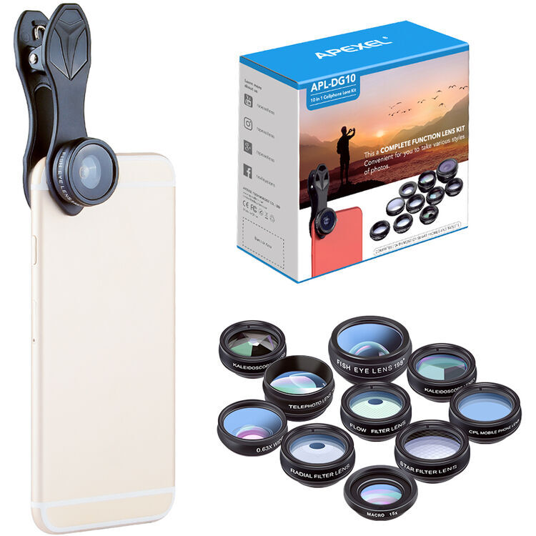 Apexel 10'u 1 Arada Telefon Lens Kiti