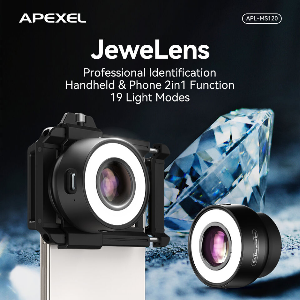 Apexel JeweLens 120X Aydınlatma Kuyumcu Büyüteci