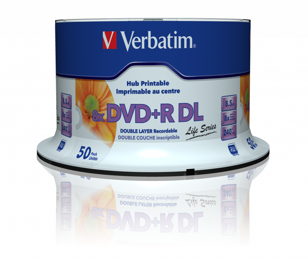 Verbatim 97693 - Dvd+R Dl 8.5Gb 8X Printable 50Pk Spl