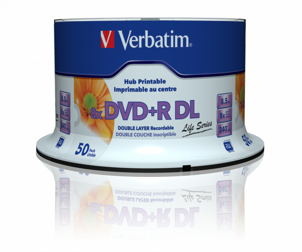 Verbatim 97693 - Dvd+R Dl 8.5Gb 8X Printable 50Pk Spl