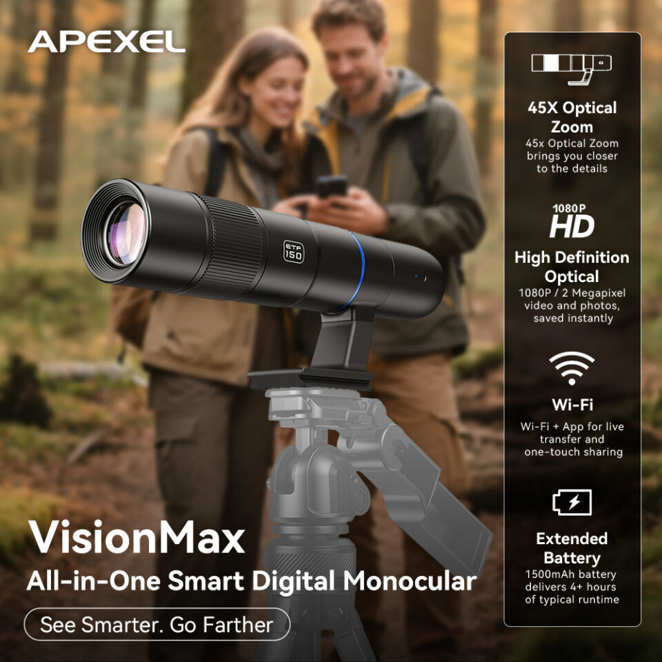 Apexel VisionMax Hepsi Bir Arada Taşınabilir Akıllı Dijital Telefoto Lens