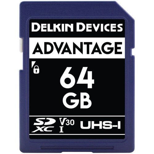 Delkin Advantage 64GB SD UHS-I V30 Hafıza Kartı (Okuma:100 -Yazma:80)