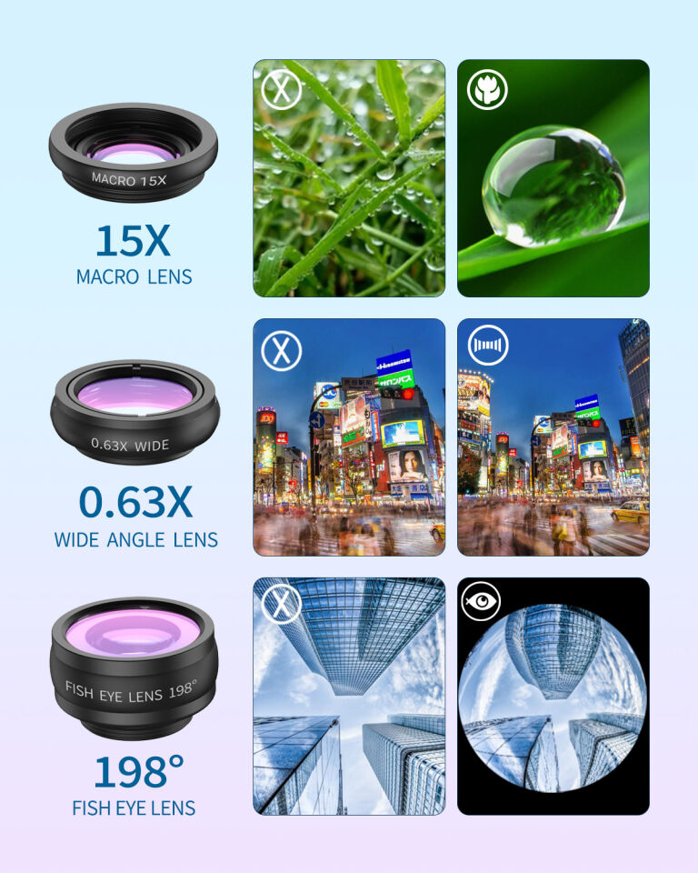 Apexel 18X Telefoto 4'ü 1 Arada Lens Kiti