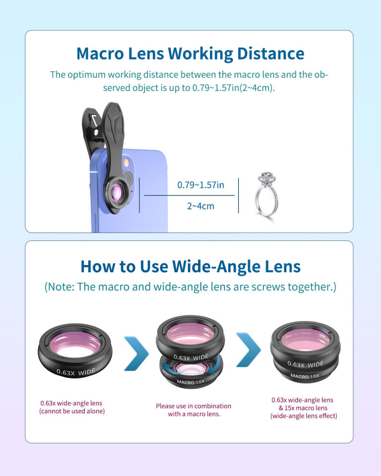 Apexel 18X Telefoto 4'ü 1 Arada Lens Kiti