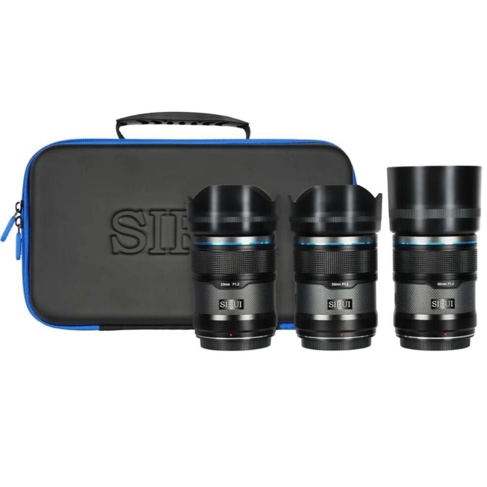Sirui Sniper 23mm, 33mm & 56mm F1.2 Lens Kiti (E Mount, Siyah)