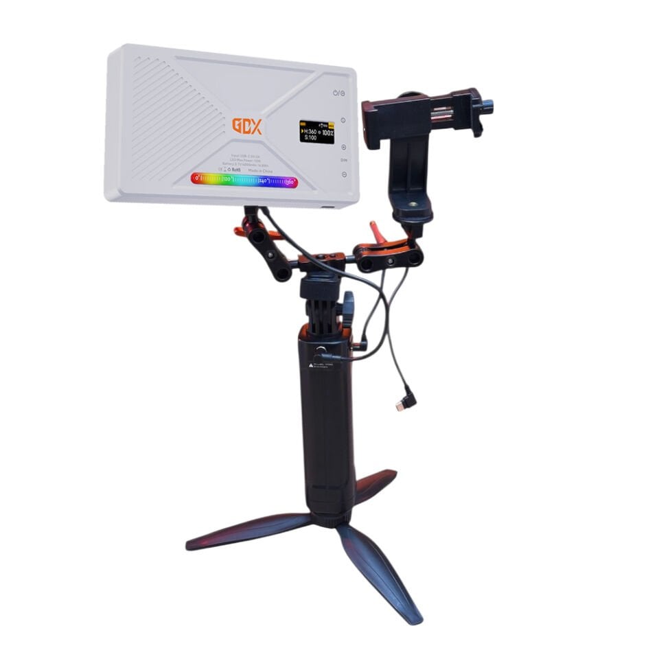 GDX CF-135 II RGB Telefon Vlog Seti + El Tipi Powerbank Tripod Batarya