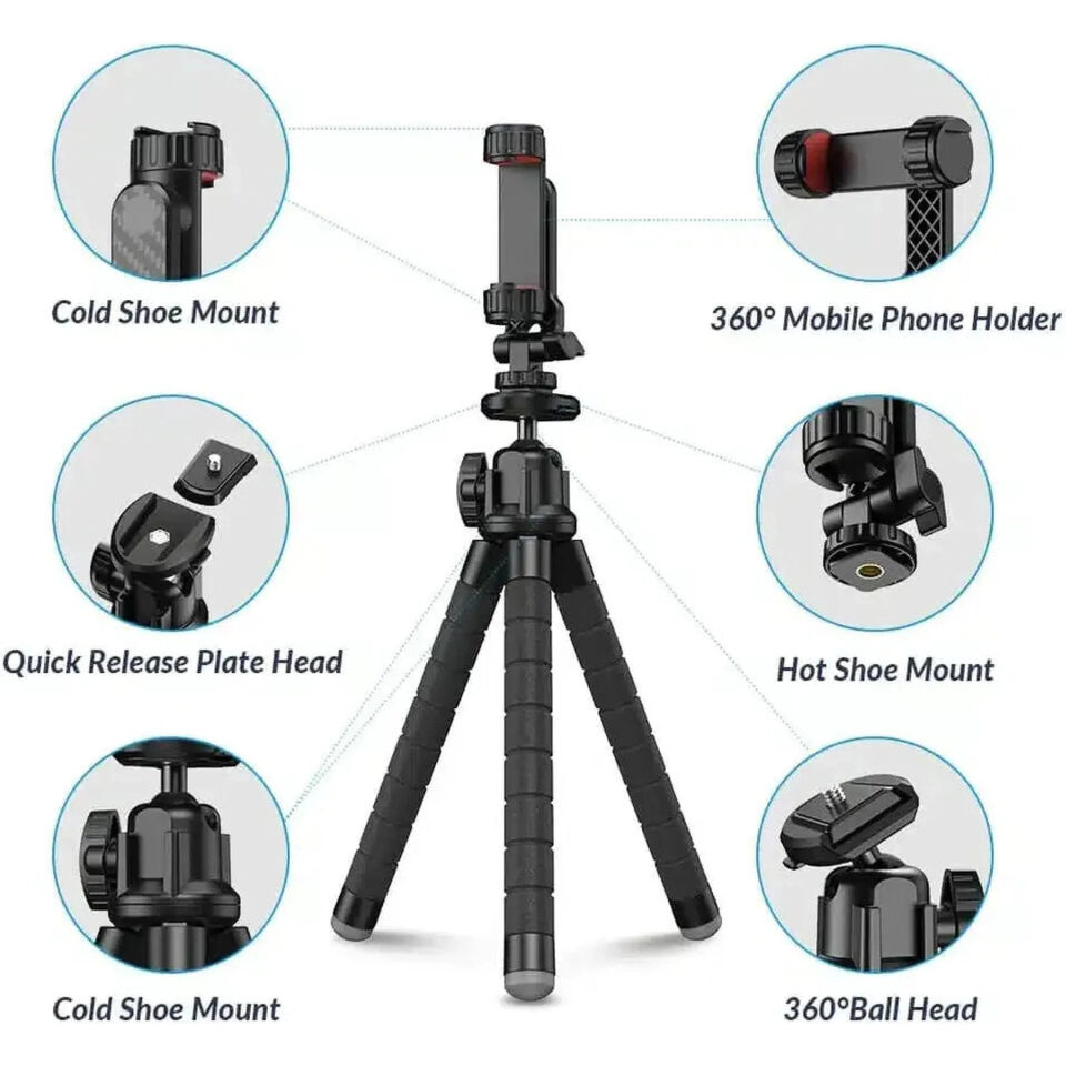Apexel 360 Derece Dönebilen Ahtapot Tripod