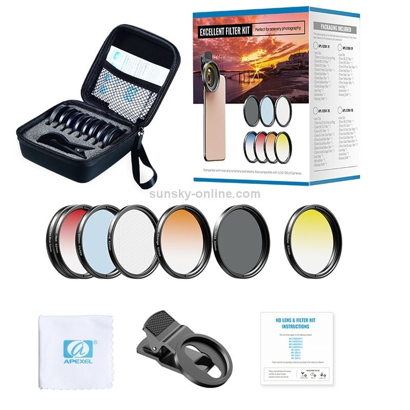 Apexel 7 in 1 HD Lens & Filtre Kit