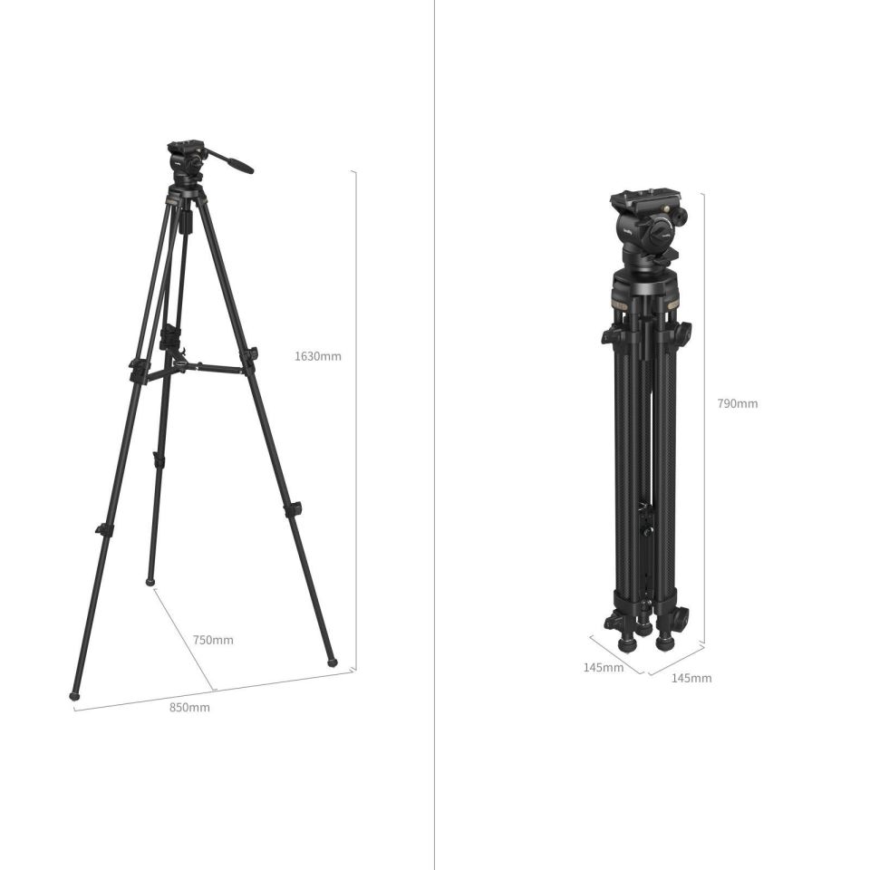 SmallRig AD-50 4685 Hafif Video Karbon Fiber Tripod