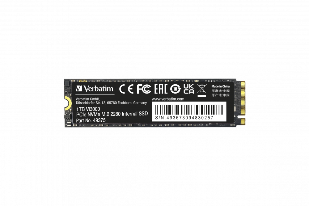 Verbatim 1 TB Dahili M.2 SSD VI3000 PCIE4 2200MB/S - 3100MB/S