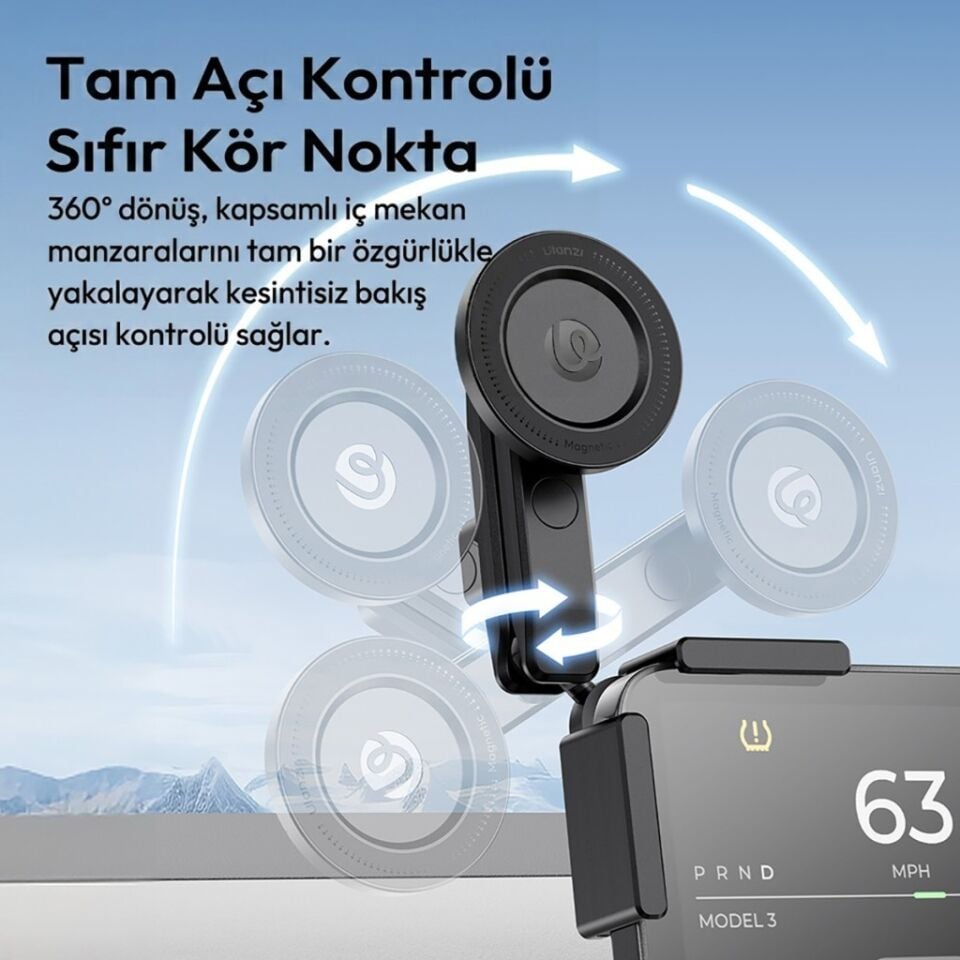 Ulanzi SK28 Manyetik Araç Telefon Tutucu Tesla Model 3 Y S X Uyumlu - S012
