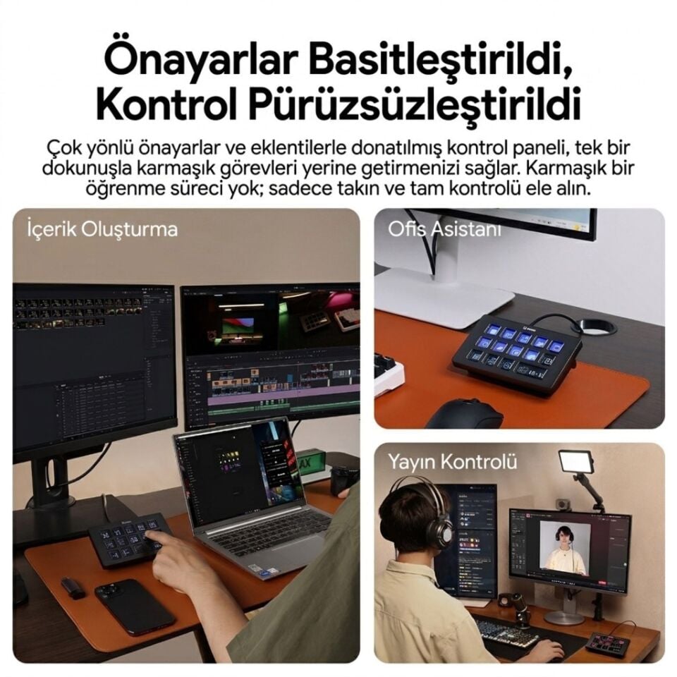 Ulanzi D200H 7 in 1 Stream Controller LCD Yayın Kontrol Paneli - A044