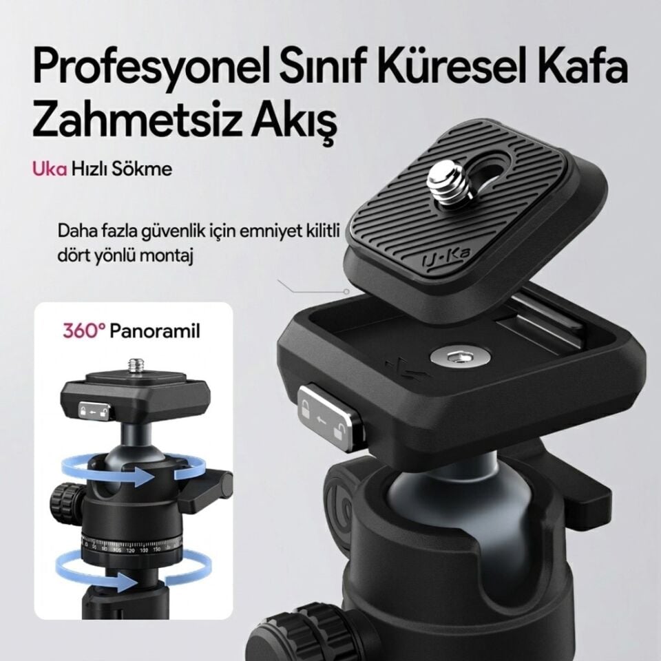 Ulanzi TT59 Yatay Kollu Profesyonel Kamera Tripodu Üstten Çekim Standı - T146